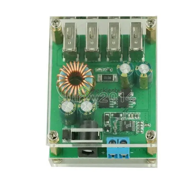 Alt view image 2 of 6 - DC DC 7V-60V to 5V 5A 4 Four USB Output Buck Converter Board Step Down Power Supply Module Car Charger High Speed For