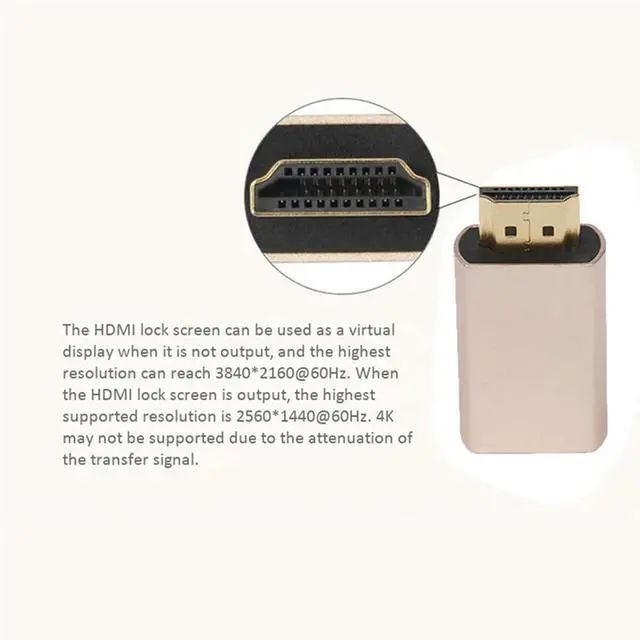 Alt view image 3 of 3 - YM-8X Lock Screen Signal Holder HDMI2.0 Virtual Adapter EDID DDC Dummy Plug For Display Emulator Up To 3840X2160