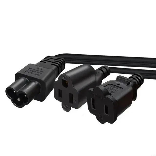 Alt view image 3 of 6 - 2025 Y Shaped Power Splitter Connector Cord IEC320 Male To NEMA 1 15R And 5 15R Female 30cm