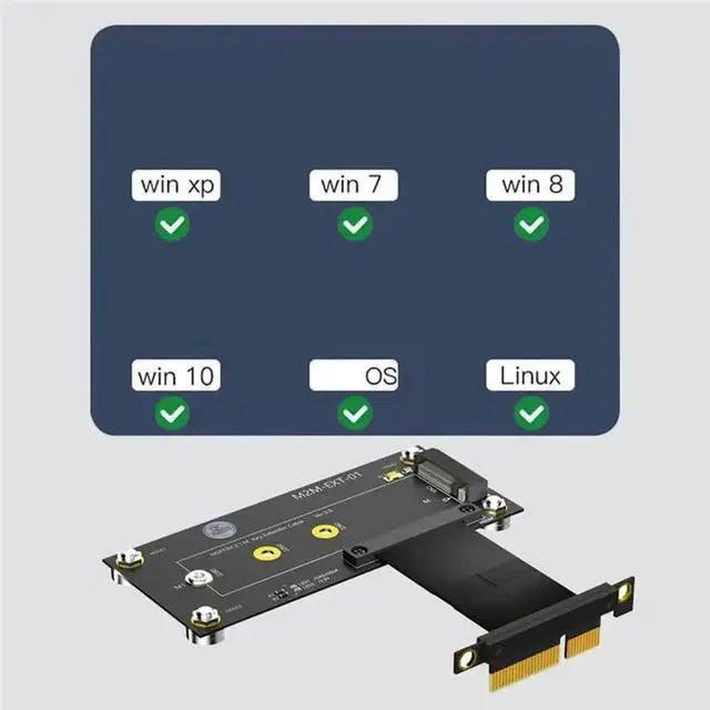 Alt view image 3 of 3 - M.2 NGFF NVME M-Key SSD To PCI- E 4X Extension Cable With Magnetic Pad (Line Length: 10Cm)