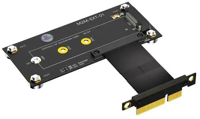 Main image of M.2 NGFF NVME M-Key SSD To PCI- E 4X Extension Cable With Magnetic Pad (Line Length: 10Cm)