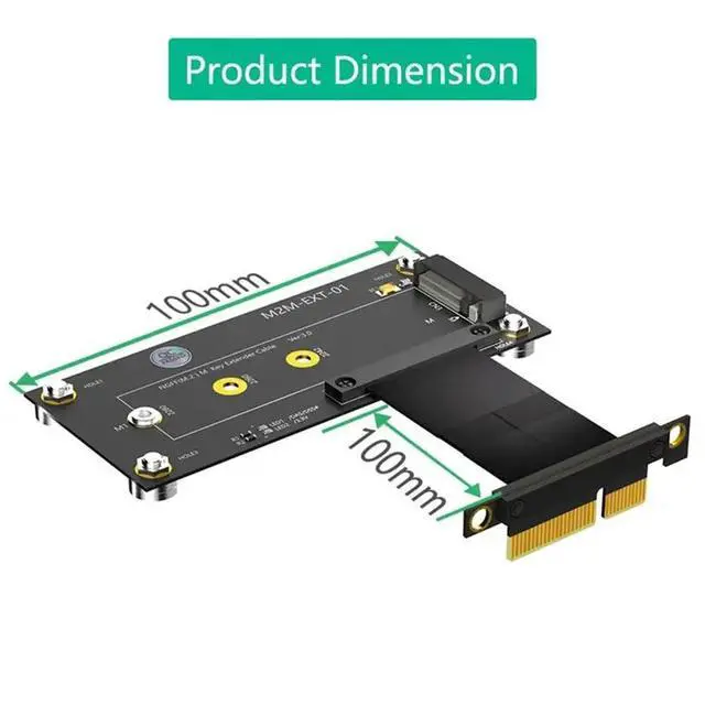 Alt view image 2 of 3 - M.2 NGFF NVME M-Key SSD To PCI- E 4X Extension Cable With Magnetic Pad (Line Length: 10Cm)