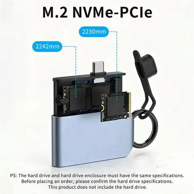 Alt view image 3 of 3 - 2242 2230 M.2 Nvme Direct-Attach SSD Enclosure USB 3.2