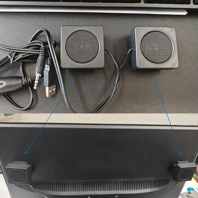 Alt view image 3 of 3 - USB speakers for pc 4747 iron netting double-sided tape type plug and play