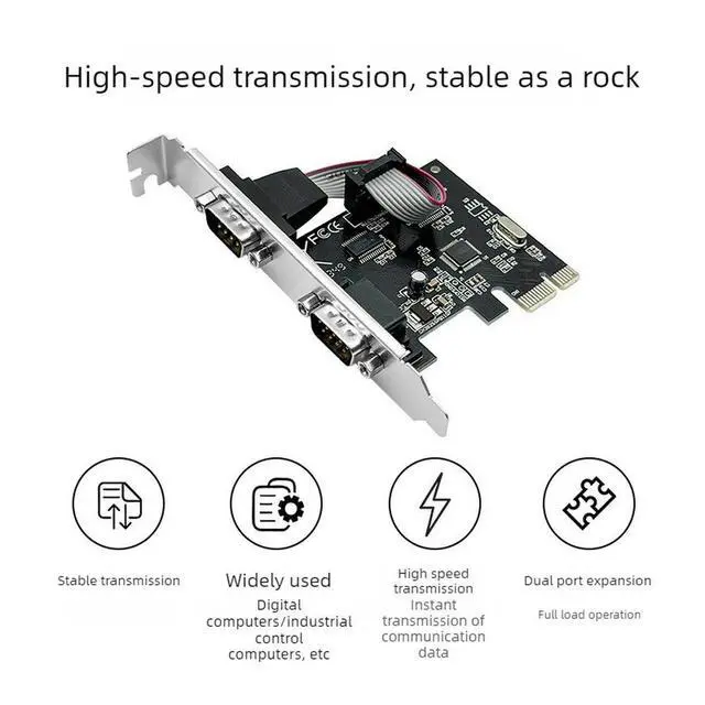 Alt view image 3 of 3 - Cie To Two Serial Ports RS232 Industrial Control Computer Expansion Card Computer Adapter PCI-E Serial Card