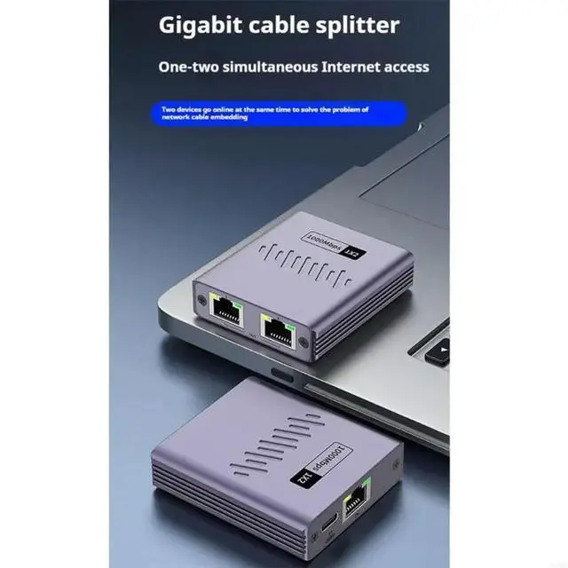 Alt view image 2 of 6 - l Ethernet Switches 2 Port 1000Mbps RJ45 Gigabit Networking Splitter For Seamlessly Data Sharing
