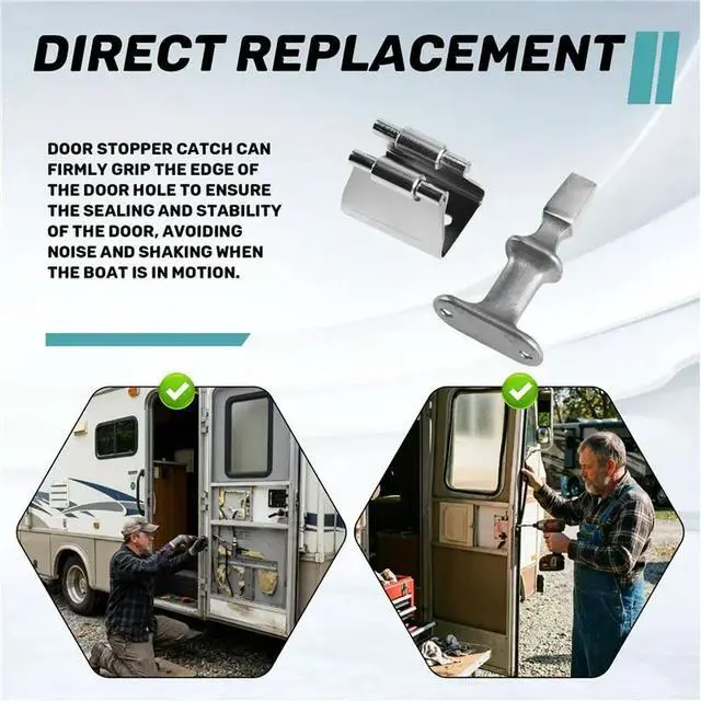 Alt view image 3 of 3 - Yacht Door Stopper Retaining Clip Door Catch Lock Holder Door Stopper Catch Door Keeper