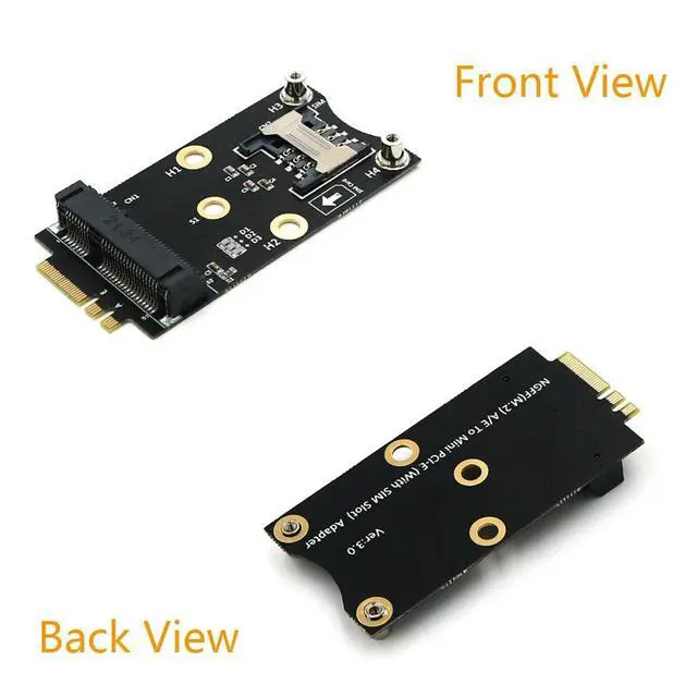 Alt view image 3 of 6 - Y95A-M.2 Adapter Mini PCIE Network Card to M2 NGFF Key A+E Card Raiser with SIM Card