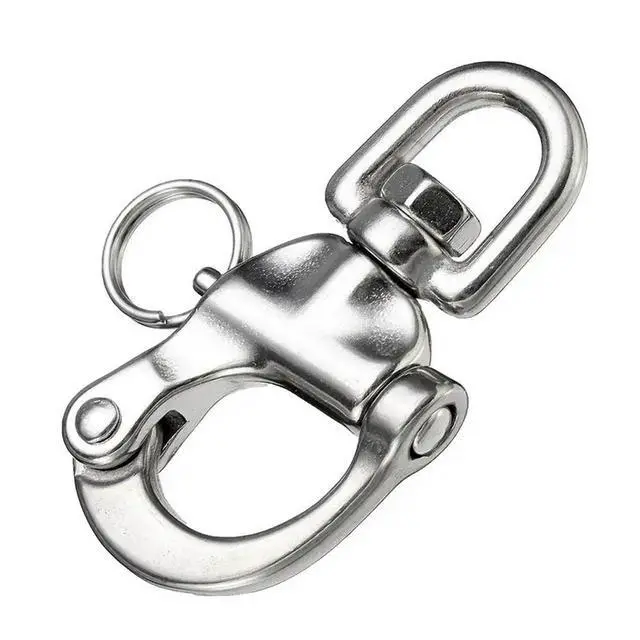 Alt view image 3 of 6 - 4X Stainless Steel Swivel Shackle Quick Release Boat Anchor Chain Eye Shackle Swivel Snap Hook For Marine Architectural