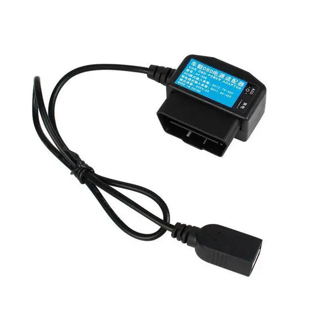Alt view image 2 of 6 - 24 Hours Parking Monitoring 5V 3A USB Car Charge Cable OBD Hardwire Kit with Switch Wire for Dash Cam Camcorder Vehicle DVR