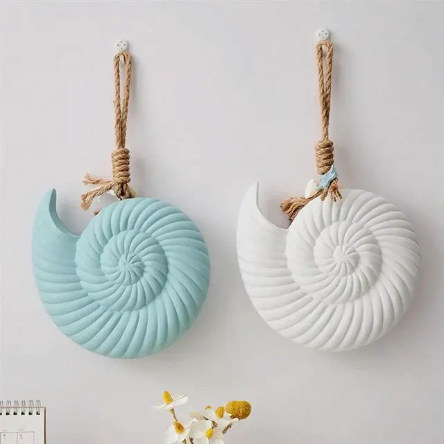 Alt view image 2 of 3 - YM-Mediterranean Wall Decor Pendant Wood Shell Starfish Wall Hanging Ornaments Vintage Living Room Ocean Beach