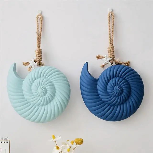 Alt view image 3 of 3 - YM-Mediterranean Wall Decor Pendant Wood Shell Starfish Wall Hanging Ornaments Vintage Living Room Ocean Beach