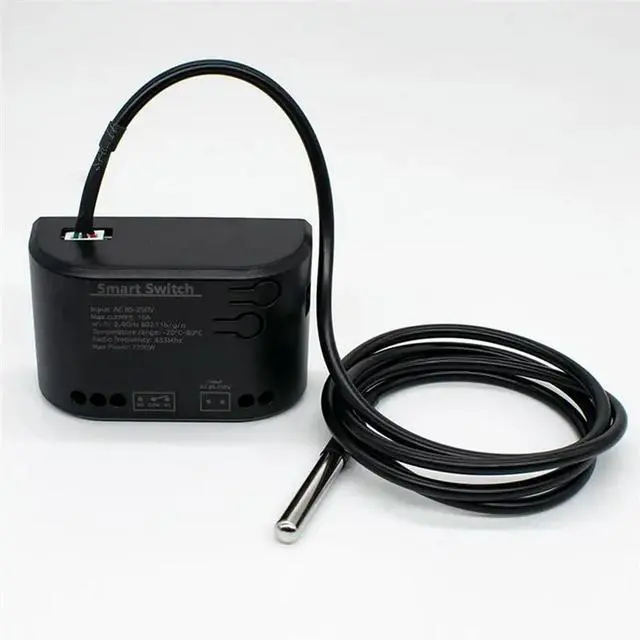 Alt view image 2 of 3 - Tuya Temperature Switch 10A AC 85-250V Power Monitor With Thermostat Probe For Fish Tank Warehouse Greenhouse