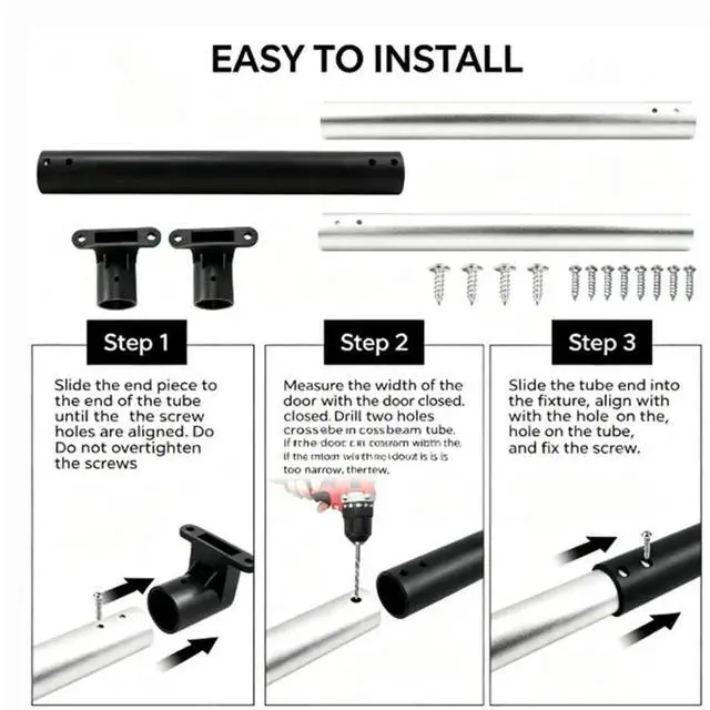 Alt view image 2 of 3 - For RV Screen Door Bar Handle Ergonomic Non-Slip Adjustable Telescopic Rod Grip