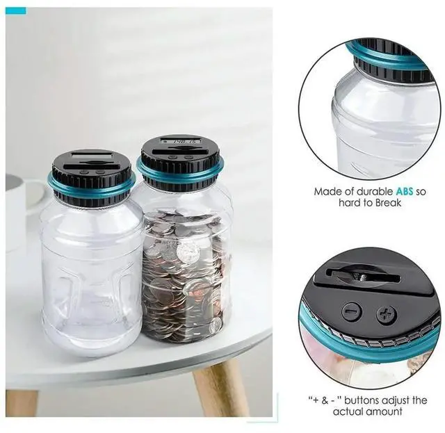 Main image of Digital Coin Counting Money Saving Box - LCD Electronic Piggy Bank for EURO Coins, Ideal Gift