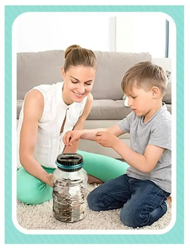 Alt view image 3 of 6 - Digital Coin Counting Money Saving Box - LCD Electronic Piggy Bank for EURO Coins, Ideal Gift