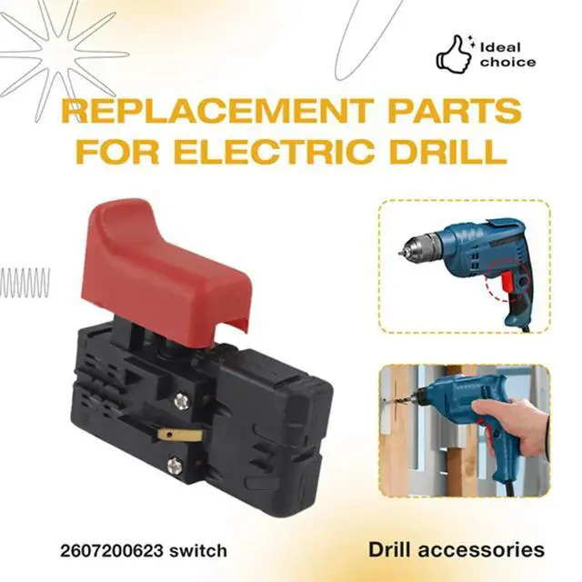 Alt view image 2 of 6 - For Bosch Drill Switch 2607200623 GBM13RE/GBM10RE/GBM350RE/TBM3400/TBM1000/TBM3500 Electric Drill Replacement Parts