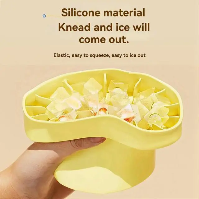 Alt view image 3 of 6 - Silicone Telescopic Ice Bucket Folding Silicone Press Homemade Frozen Ice Household Ice Box.