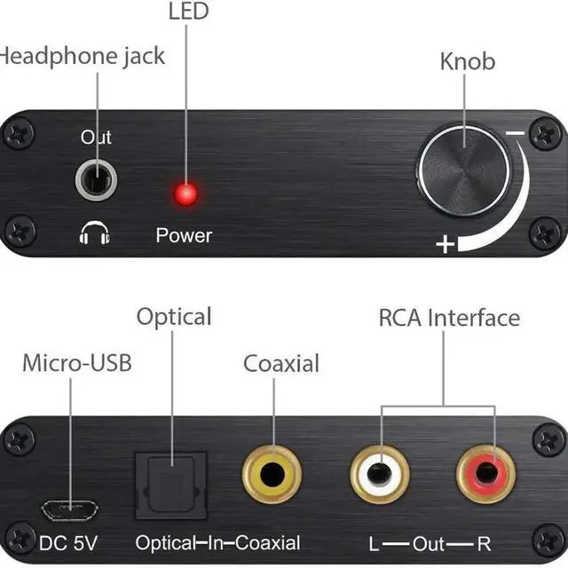 Alt view image 2 of 6 - 192Khz DAC Converter Digital To Analog Converter with Headphone Amplifier Built-In Bluetooth Receiver Music Player Durable