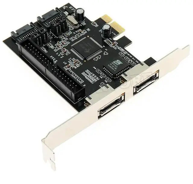 Main image of 2 Port SATA IDE PCI E Adapter Card PCI E To SATA IDE ESATA X2 Combo Adapter Converter RAID Controller Card Chip JMB363