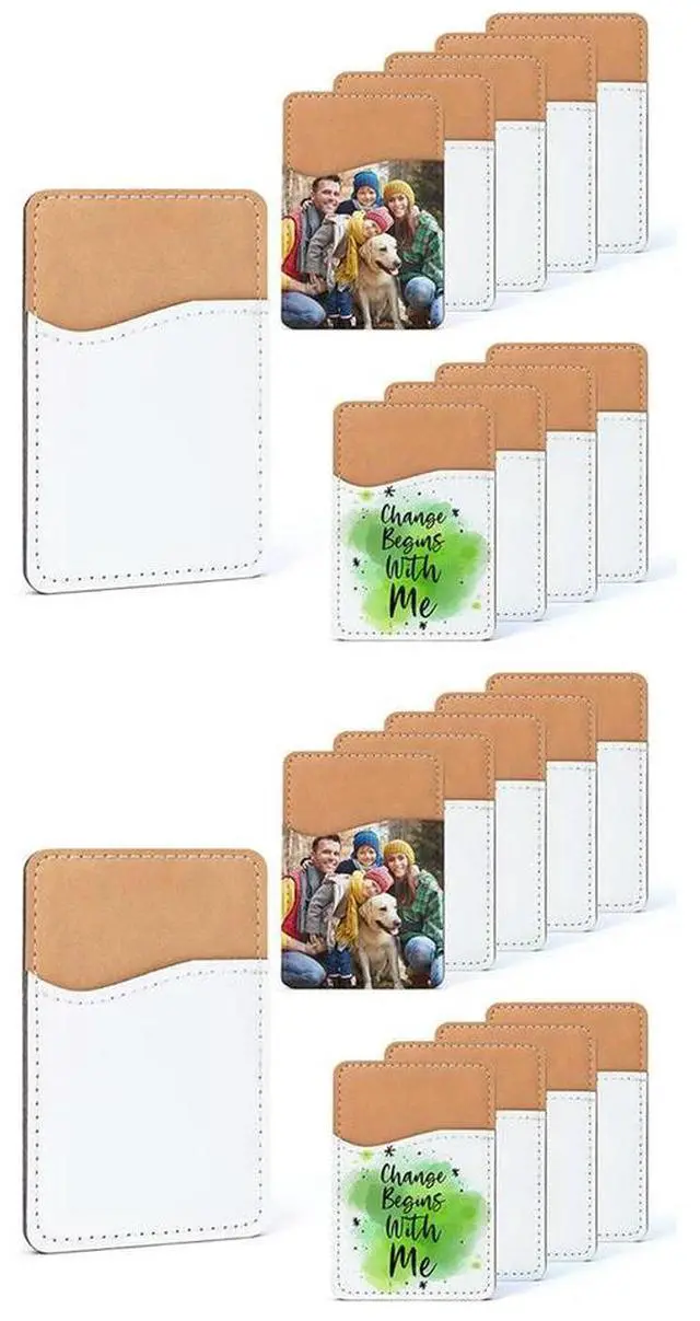 Alt view image 3 of 6 - YM-20Pcs Sublimation Blanks Phone Wallet - PU Leather Card Holder For Back Of Phone Stick On Android DIY Blanks
