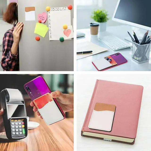 Alt view image 2 of 6 - YM-20Pcs Sublimation Blanks Phone Wallet - PU Leather Card Holder For Back Of Phone Stick On Android DIY Blanks