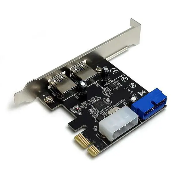 Alt view image 2 of 6 - USB 3.0 PCI-E Expansion Card Adapter External 2 Port USB3.0 Hub Internal 20pin Connecter PCI-E Card