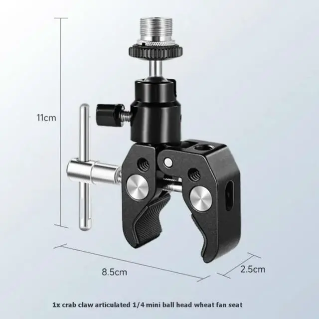 Alt view image 2 of 6 - Aluminum Super Clamp With 1/4" To 5/8" Thread Hole Mic Holder With Crab Clip For Gopro/DSLR Mount Camera Monitor Light