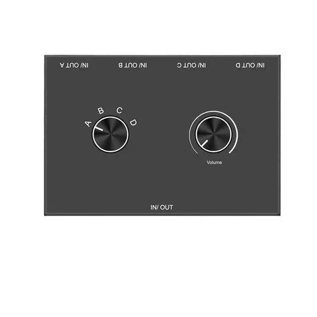 Alt view image 2 of 6 - 4 Ports 3.5mm Headphone Stereo Audio Switch Bi-Directional Audio Switcher Selector Splitter Box with Volume Control