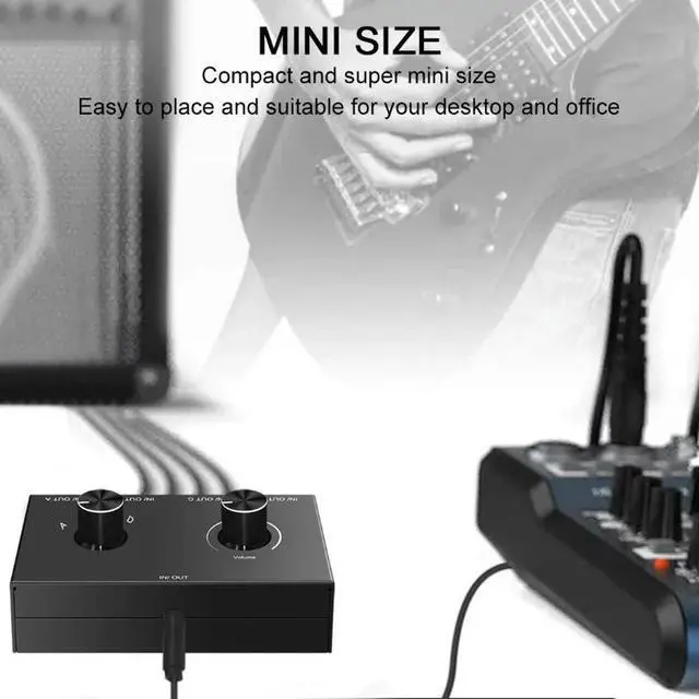 Alt view image 3 of 6 - 4 Ports 3.5mm Headphone Stereo Audio Switch Bi-Directional Audio Switcher Selector Splitter Box with Volume Control