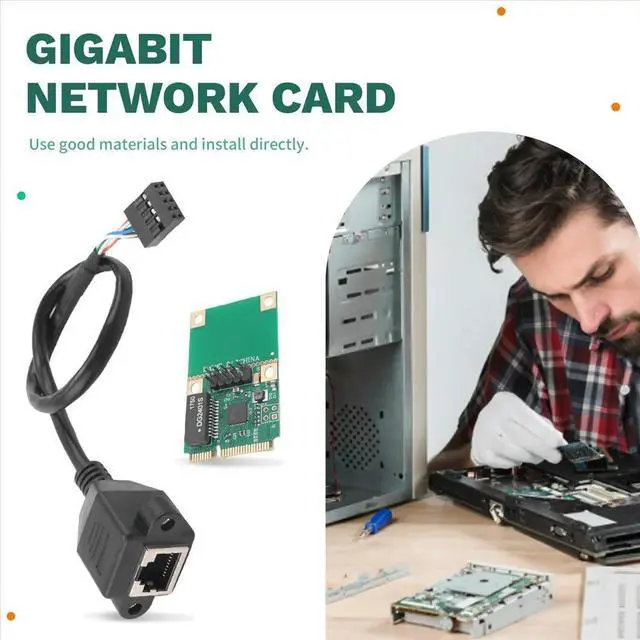 Main image of MINI PCI-E to Gigabit Ethernet Server Network Card 1000Mbps Gigabit Ethernet RJ45 LAN Network Adapter Straight PIN