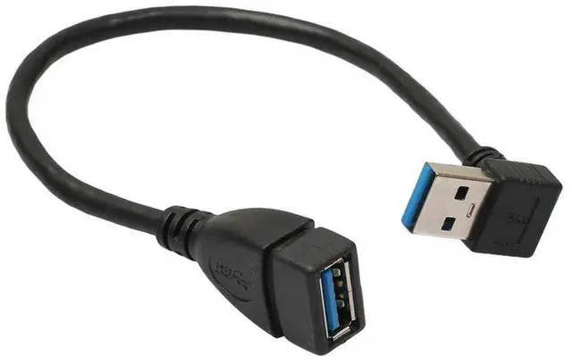 Alt view image 3 of 3 - YM-10X USB 3.0 Right Angle 90Degree Extension Cable Male To Female Adapter Cord, 20Cm