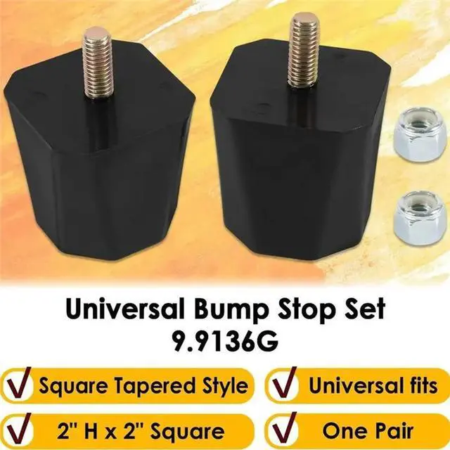 Alt view image 2 of 6 - Universal 9.9136G Bump Stop Set 2" For Tall Suspension Systems For Overload Spring& Axle Mounting