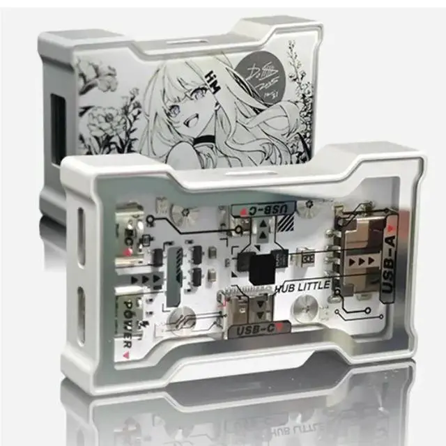 Alt view image 3 of 6 - HMHUB With Stand-HMHUB Lite-Gaming USB HUB 2-To-3 Port Extender, 8K Hz High Speed, OLED Display Button Control