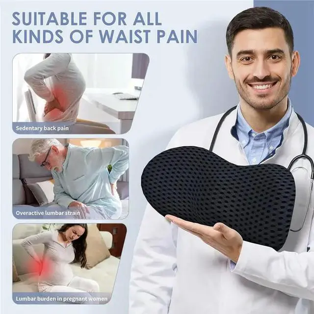 Alt view image 2 of 6 - For Lower Back Pain Relief Lumbar Support Pillow, Memory Foam For Office Chair Back Support
