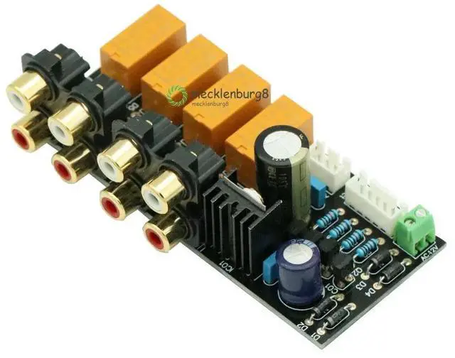 Main image of Double-sided 4 Channel Stereo Audio Input Signal Selector Relay Board Signal Switching Amplifier Board RCA For Speakers DIY