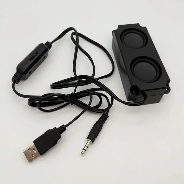 Alt view image 2 of 6 - 10147 USB speasker for PC 3.5mm audio in with sound card plug and play