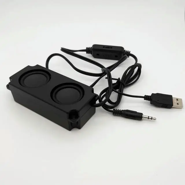 Alt view image 3 of 6 - 10147 USB speasker for PC 3.5mm audio in with sound card plug and play