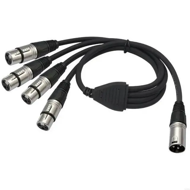 Alt view image 4 of 6 - 2025 3Pin XLR Connectors Cable 1 Male 4 Female l Construction Professional Sound Equipment Wide Device Compatibility