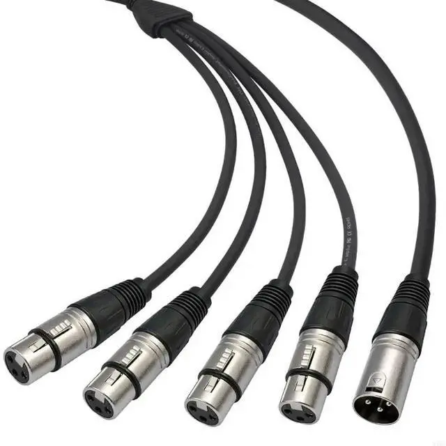 Alt view image 6 of 6 - 2025 3Pin XLR Connectors Cable 1 Male 4 Female l Construction Professional Sound Equipment Wide Device Compatibility