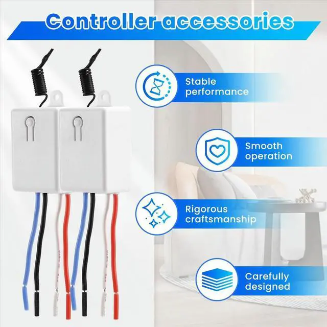 Alt view image 5 of 6 - LED Light Remote Control Switch Receiver Wiring-Free Switch