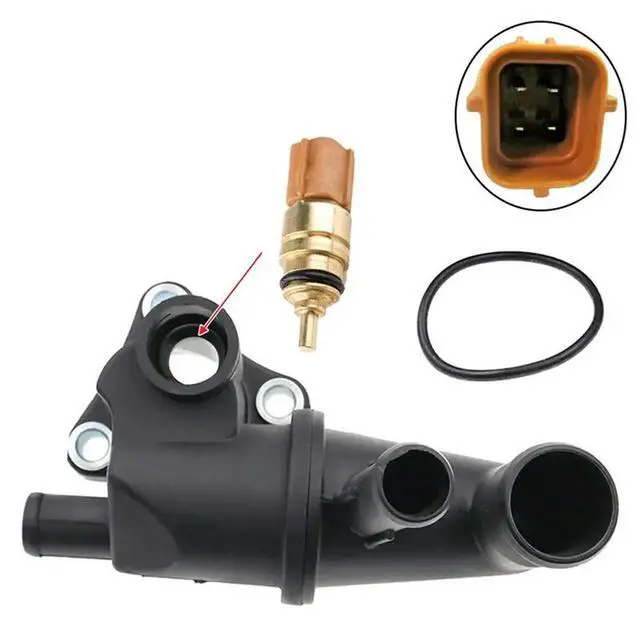 Alt view image 2 of 3 - 2X Thermostat Housing Water Outlet Pipe 25611-02801 For Getz 2002-2011 EON KIA PICANTO 2004-2011 I10 2007-2013