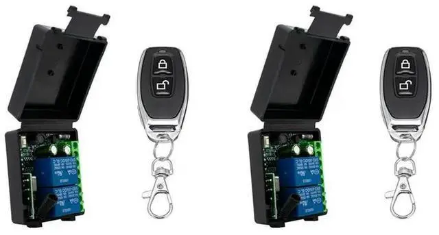 Main image of 2X 433Mhz Remote Control Switch AC 85-256V Relay 2CH Receiver Module For Garage Doors, Lighting, Curtains