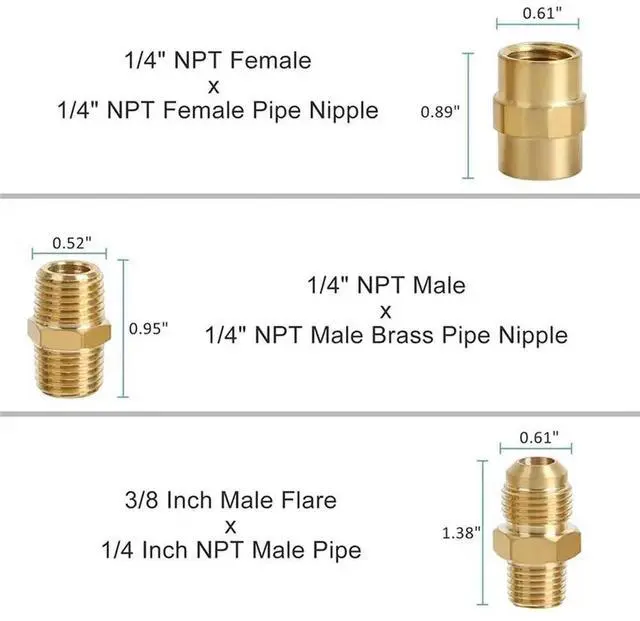 Alt view image 3 of 6 - RV Valve With Shut-Off Switch Propane Quick Connect Fittings Valve,1/4" Male NPT Full Flow Plug & 3/8" Male Flare Quick