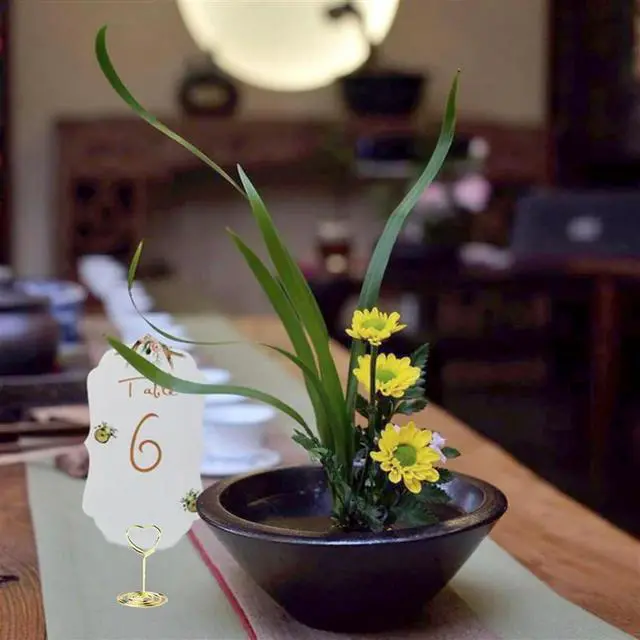 Alt view image 2 of 6 - YM-80PCS Table Number Holders Place Card Holder Cards Stand Name Menu Clips, Table Sign Holders For Party Gold