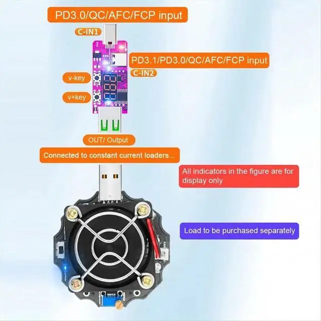 Alt view image 2 of 6 - PD3.1 28V Quick ReCharge Trigger Automatic Digital Display Voltage Meter Ammeter Voltage Current Detector Board