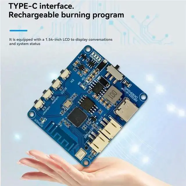 Alt view image 2 of 3 - For DIY Home Compatible 1.54-Inch LCD Display AI Voice Module With Mic& MAX98357 Amp, USB-C Programmable Sound Boa
