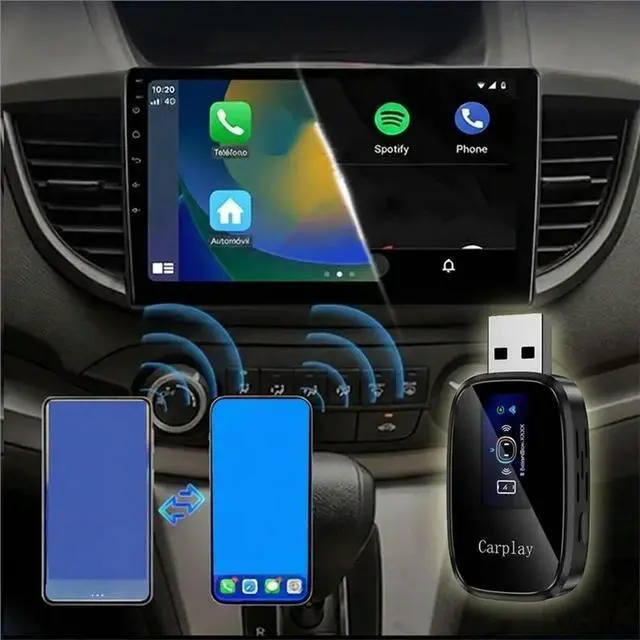 Alt view image 2 of 6 - 2In1 AI Box Carplay Android AUTO Adapter +Bluetooth5.0 USB Dongle Wired Carplay To Carplay