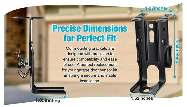 Alt view image 2 of 3 - Garage Door Sensors Bracket for Liftmaster 820CB Garage Door Sensor, Replacement for 820CB Safety Openers Brackets 2Pcs
