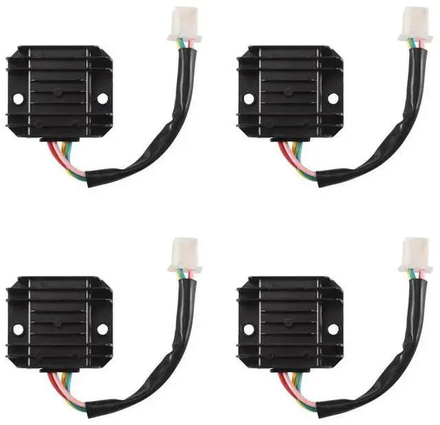 Main image of 4X Motorcycle Voltage Regulator 4 Wires 4 Pins 12 Voltage Regulator Rectifier For 50-250CC Motorcycle (Black)